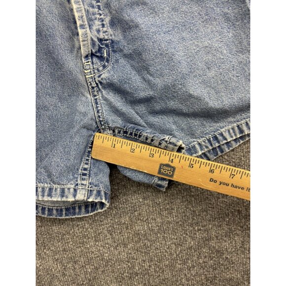 Vintage Tommy Hilfiger Shorts Womens 4 Blue Denim High Rise Flag Logo 90s - Picture 5 of 6